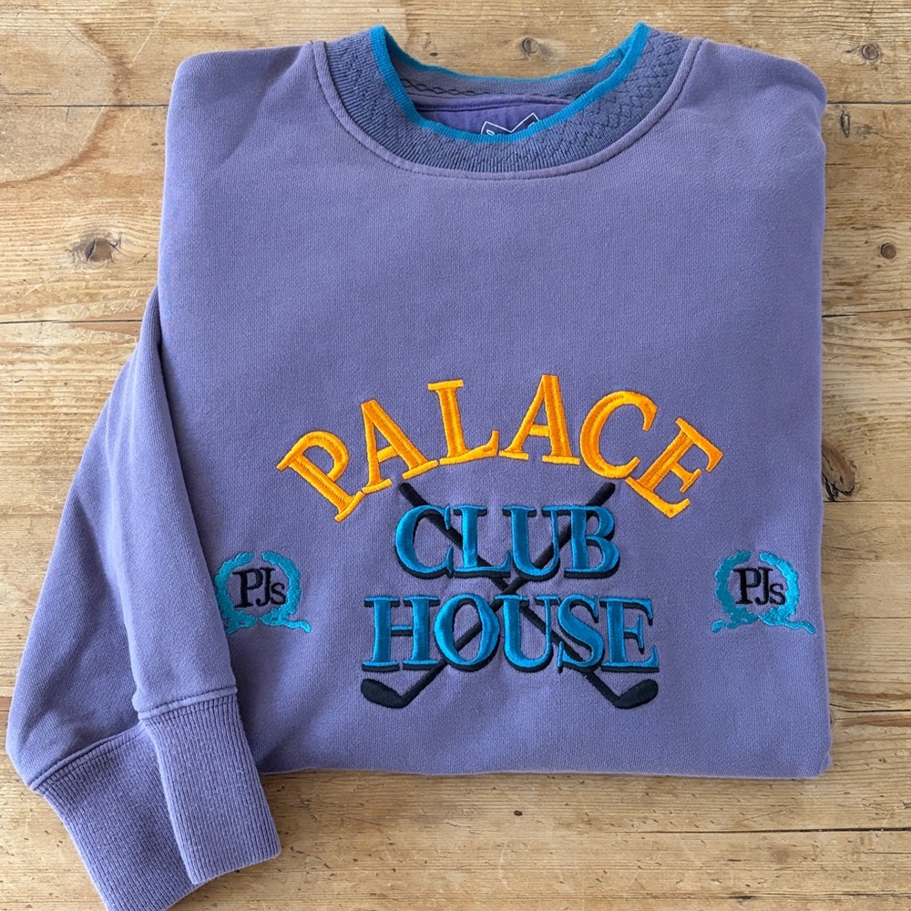 PALACE Club House Crew Wine / Purple  French Terry Sweatshirt Embroidered M